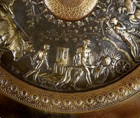 Coupe Tazza en Bronze Doré, signé F. Levillain, F. Barbedienne – XIXe