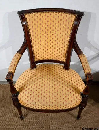 Paire de Fauteuils en Acajou, style Louis XVI – 2ème partie XIXe