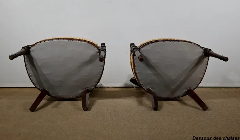 Paire de Fauteuils en Acajou, style Louis XVI – 2ème partie XIXe