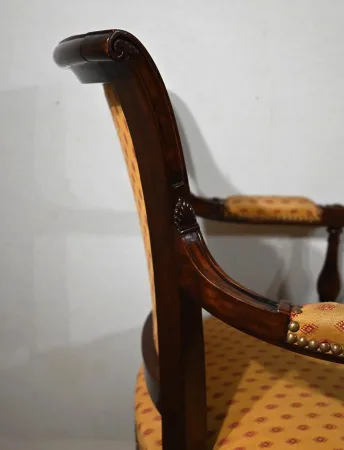 Paire de Fauteuils en Acajou, style Louis XVI – 2ème partie XIXe