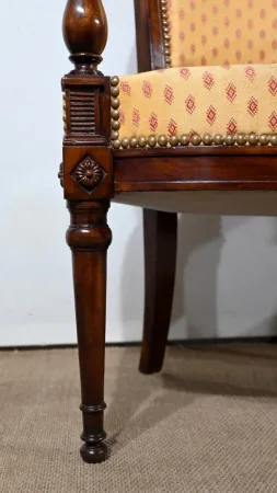 Paire de Fauteuils en Acajou, style Louis XVI – 2ème partie XIXe