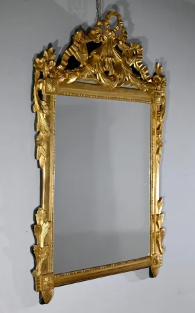 Miroir Rectangulaire en Bois Doré, style Louis XVI – Fin XIXe