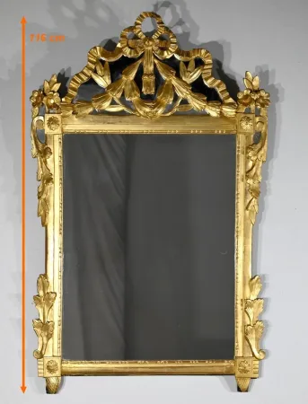 Miroir Rectangulaire en Bois Doré, style Louis XVI – Fin XIXe
