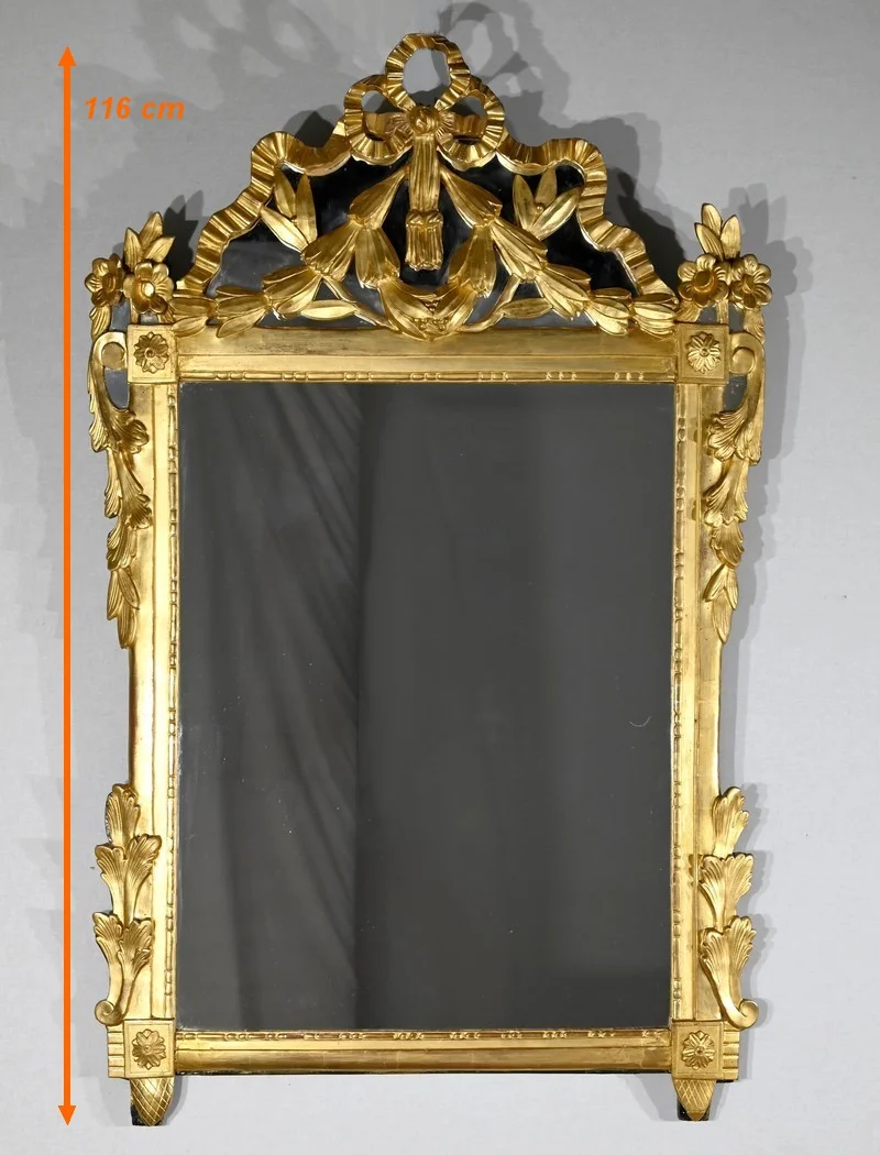 Miroir Rectangulaire en Bois Doré, style Louis XVI – Fin XIXe