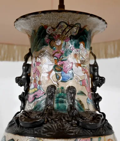 Lampe en Porcelaine de Nankin, Chine – Fin XIXe