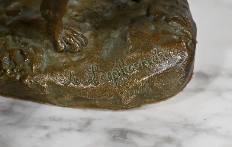 Bronze « Le Berger Allemand », d'après P-A. Laplanche – Début XXe