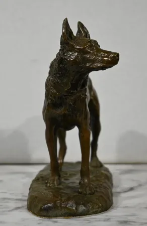 Bronze « Le Berger Allemand », d'après P-A. Laplanche – Début XXe