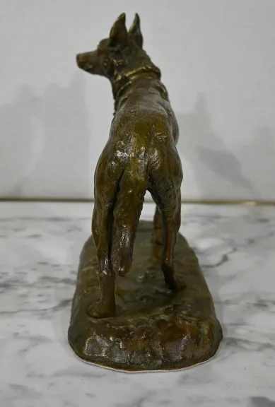 Bronze « Le Berger Allemand », d'après P-A. Laplanche – Début XXe