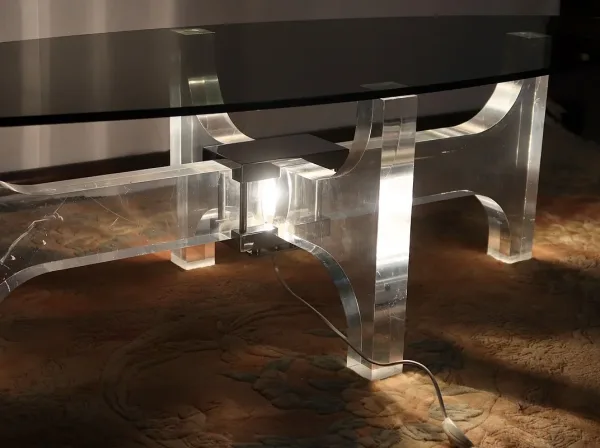 Rare Table Basse Éclairante par Philippe Jean - 1970