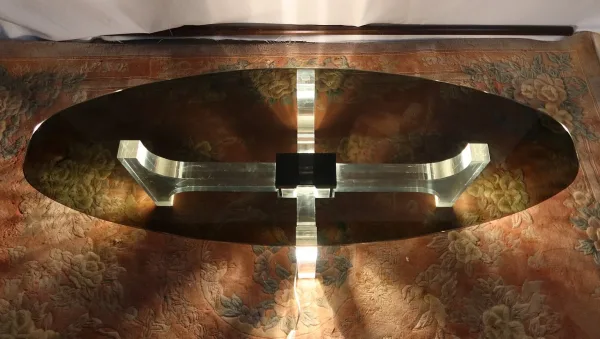 Rare Table Basse Éclairante par Philippe Jean - 1970