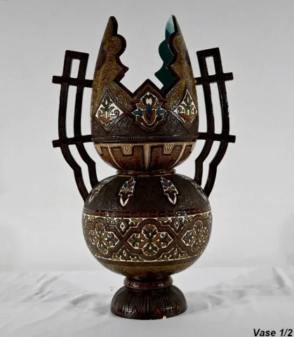 Importants Vases Cloisonnés en Céramique, Hispano-Mauresque - Fin XIXe
