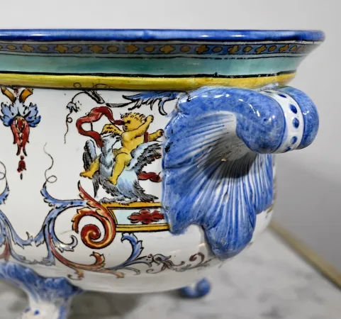 Jardinière en Faïence de Gien, style Renaissance – Début XXe