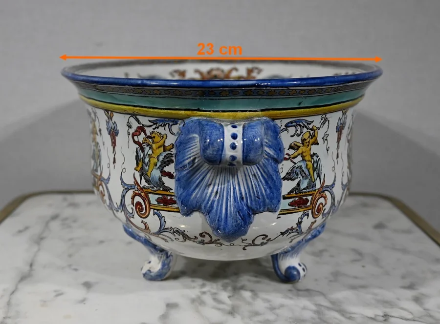 Jardinière en Faïence de Gien, style Renaissance – Début XXe