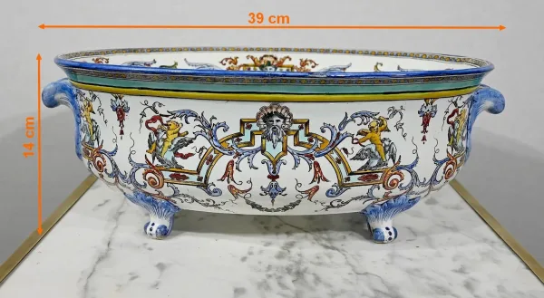 Jardinière en Faïence de Gien, style Renaissance – Début XXe