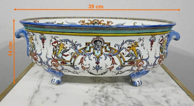 Jardinière en Faïence de Gien, style Renaissance – Début XXe