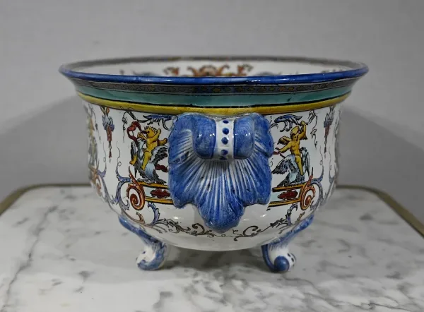 Jardinière en Faïence de Gien, style Renaissance – Début XXe