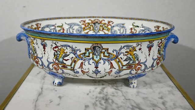 Jardinière en Faïence de Gien, style Renaissance – Début XXe