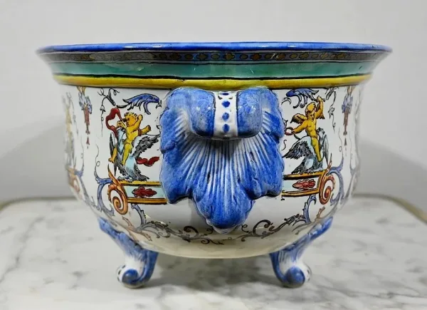 Jardinière en Faïence de Gien, style Renaissance – Début XXe