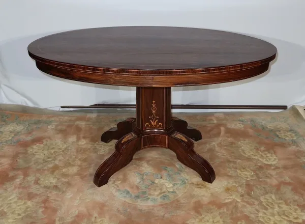 Guéridon Ovale en Palissandre, époque Charles X – Début XIXe