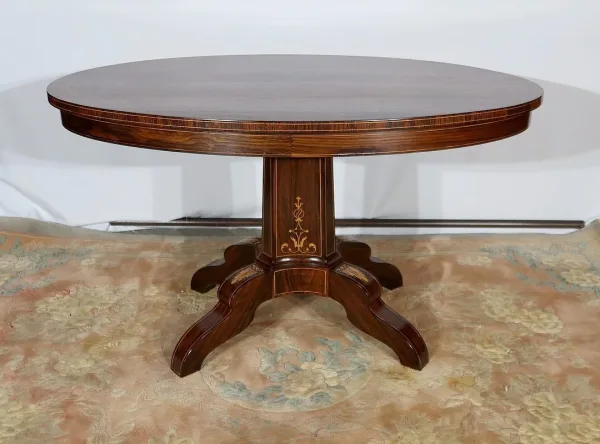 Guéridon Ovale en Palissandre, époque Charles X – Début XIXe