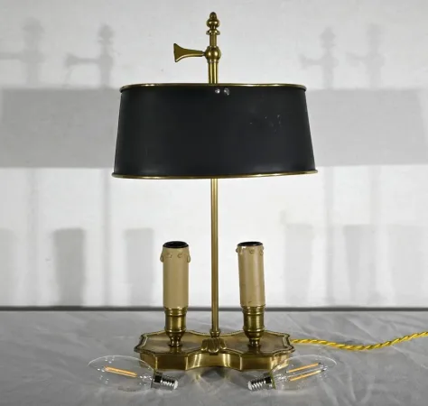 Petite Lampe Bouillotte en Laiton - Fin XIXe