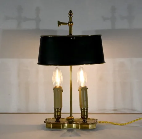 Petite Lampe Bouillotte en Laiton - Fin XIXe