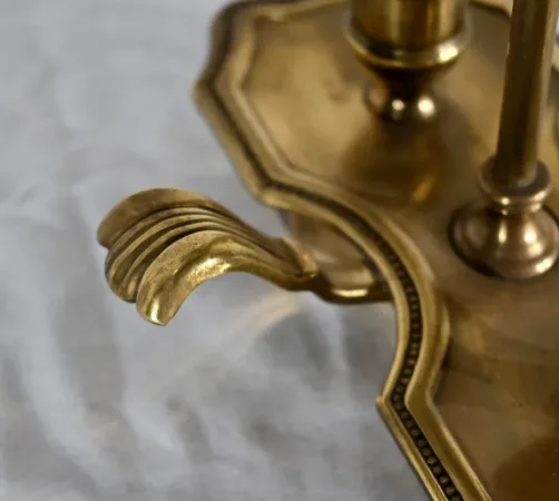 Petite Lampe Bouillotte en Laiton - Fin XIXe