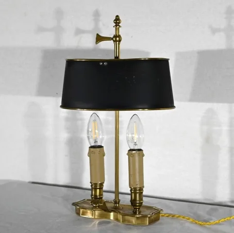 Petite Lampe Bouillotte en Laiton - Fin XIXe