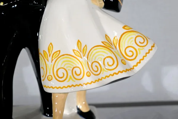 Faïence « Couple de Danseurs Bigoudens », de R.Micheau-Vernez, Manufacture Henriot Quimper – Milieu XXe