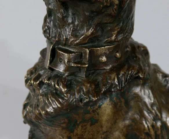 BRONZE DOG signed T-F CARTIER