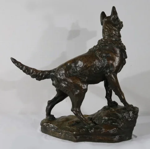 BRONZE DOG signed T-F CARTIER