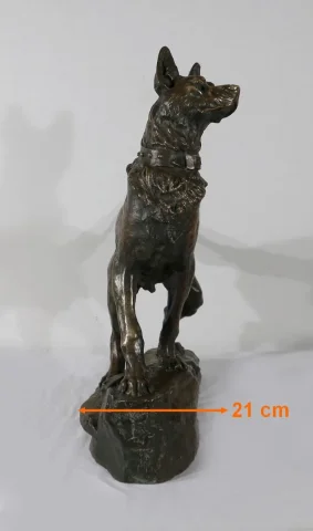 BRONZE DOG signed T-F CARTIER