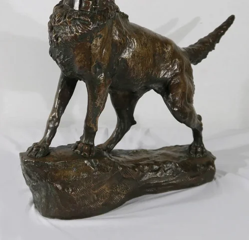 BRONZE DOG signed T-F CARTIER