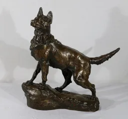 BRONZE-HUND signiert TF CARTIER
