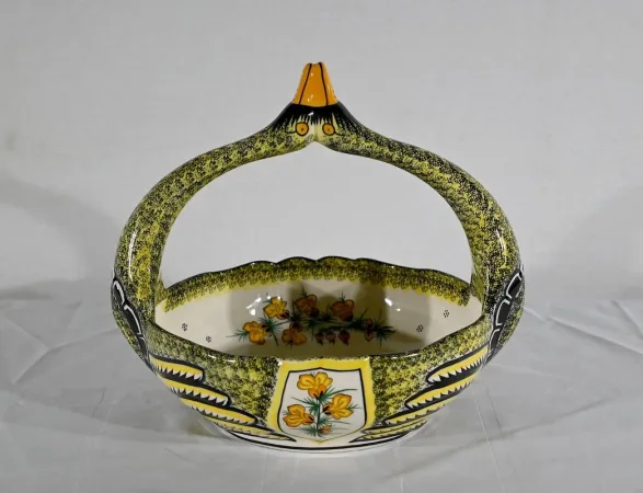 Panier en Faïence, Manufacture Henriot Quimper – Milieu XXe