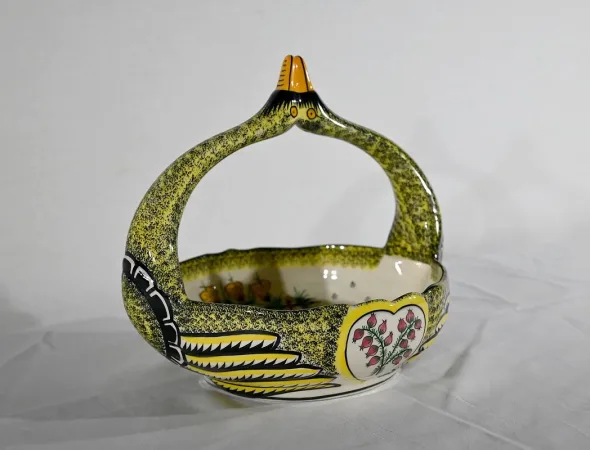 Panier en Faïence, Manufacture Henriot Quimper – Milieu XXe