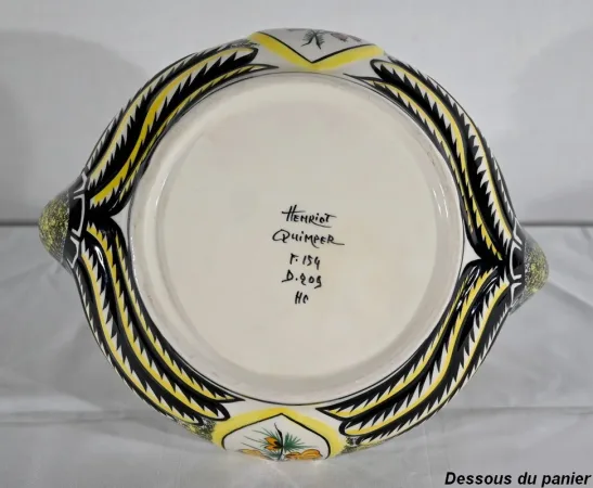 Panier en Faïence, Manufacture Henriot Quimper – Milieu XXe