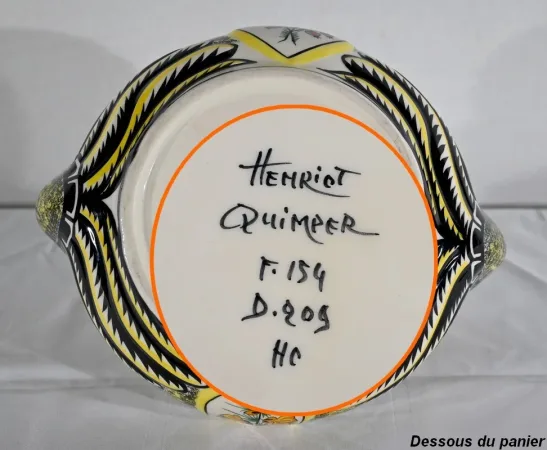 Panier en Faïence, Manufacture Henriot Quimper – Milieu XXe