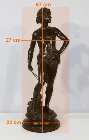 Important Bronze « David », par A. Gaudez – Fin XIXe