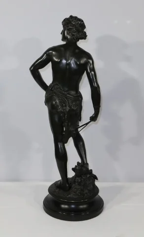 Important Bronze « David », par A. Gaudez – Fin XIXe