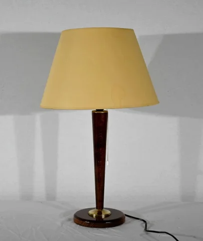 Lampe en Acajou et Laiton, d’après Mazda - 1950