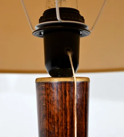 Lampe en Acajou et Laiton, d’après Mazda - 1950