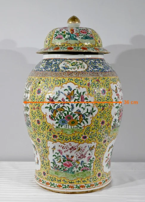 Importante Potiche en Porcelaine, Canton – Fin XIXe