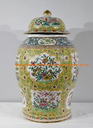 Importante Potiche en Porcelaine, Canton – Fin XIXe