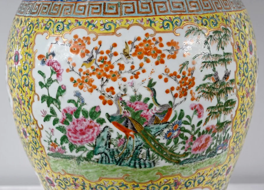 Importante Potiche en Porcelaine, Canton – Fin XIXe
