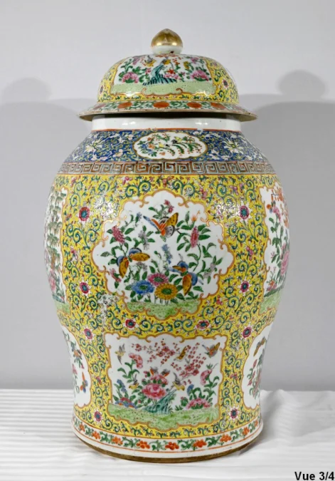 Importante Potiche en Porcelaine, Canton – Fin XIXe