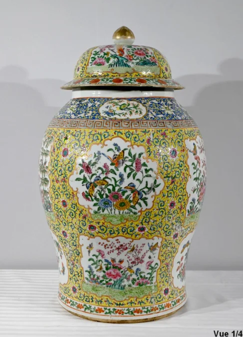 Importante Potiche en Porcelaine, Canton – Fin XIXe