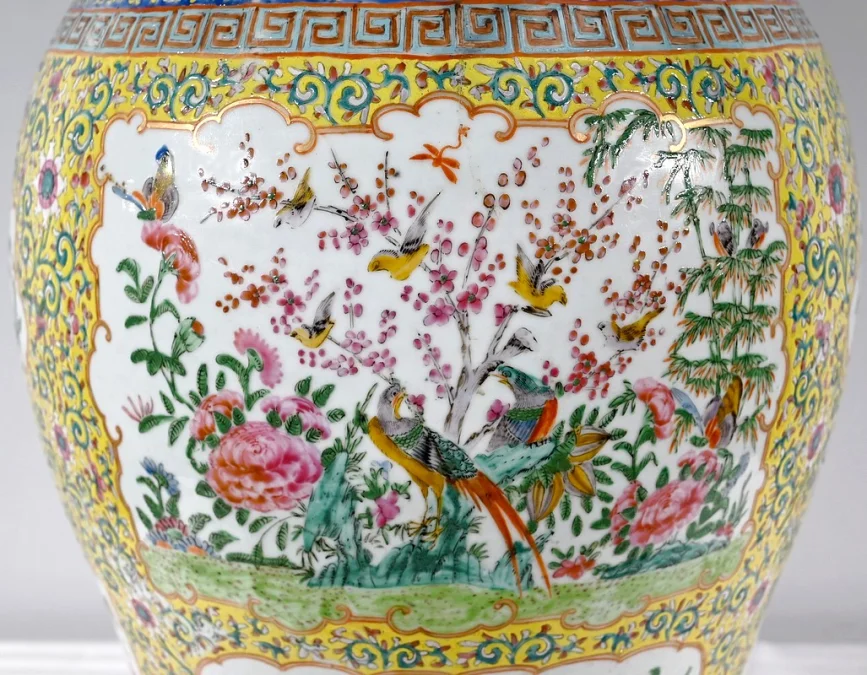Importante Potiche en Porcelaine, Canton – Fin XIXe