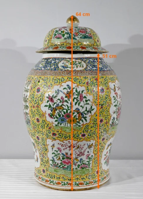 Importante Potiche en Porcelaine, Canton – Fin XIXe