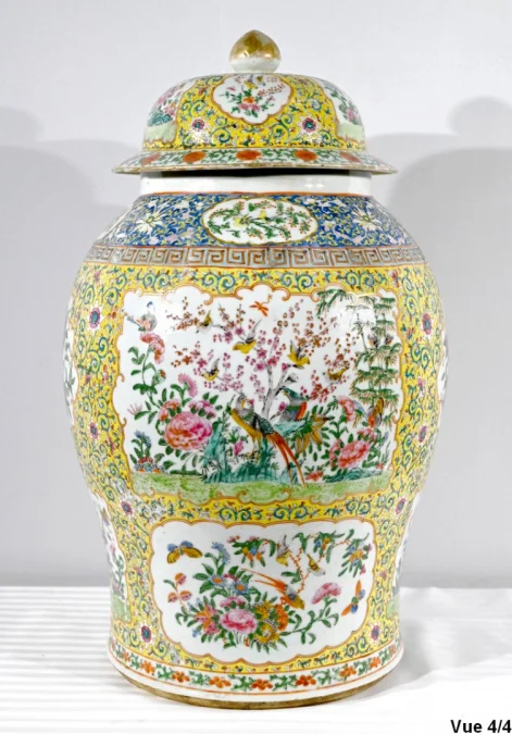 Importante Potiche en Porcelaine, Canton – Fin XIXe